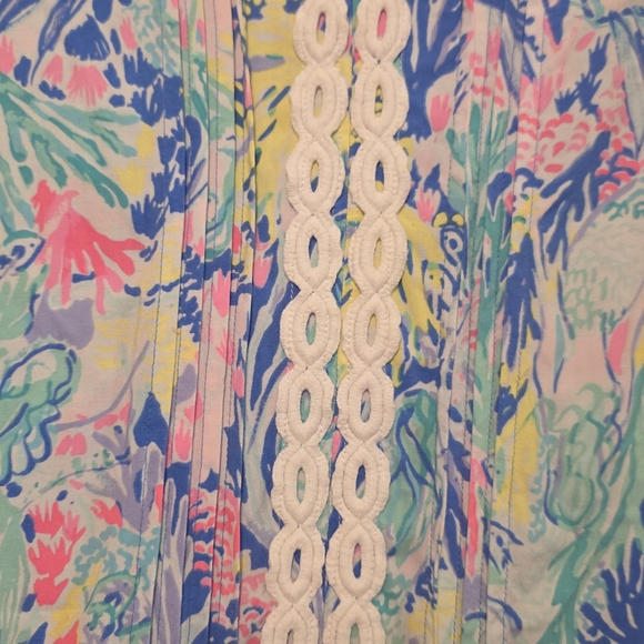 Lilly Pulitzer Floral Lace-Trim Beach Vacation Dress Sz Small - Picture 6 of 10